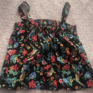 Floral/humming bird tank